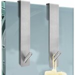 Crochet pour paroi de douche, 2 pi�ces crochet de porte en verre, crochet de douche en acier inoxydable, ...