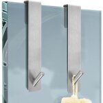 Crochet pour paroi de douche, 2 pi�ces crochet de porte en verre, crochet de douche en acier inoxydable, ...