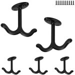 Crochets plafond, 5 pi�ces patere porte manteau, design � double crochet crochet � griffes noir pour ...