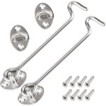 Crochet porte 157mm acier inoxydable - loquet ext�rieur verrou targette fen�tre, cabine grange - 2 pi�ces ...