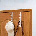 Crochets de porte blancs, 4, 5 x 28 cm, lot de 2, pour bureaux, dortoirs et caf�s. installation sans ...