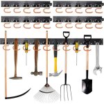 Crochet de rangement attachables, organiseur garage supports muraux pratiques, porte mop balai support ...