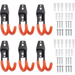 Crochets de rangement de garage en acier, 6 pi�ces, double crochet de rangement pour v�los, cordes, �chelles ...