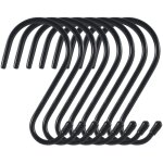 Crochets en s robustes de 15 cm, lot de 8, noirs, pour suspendre plantes, v�tements, casseroles, po�les, ...