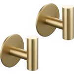 Crochet serviette murale adhesif pack de 2 porte serviette en acier inox sans per�age, or bross�, sbh235j ...