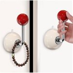 Crochet, style r�tro, d�tachable, adapt� aux portes vitr�es, fen�tres, armoires, r�frig�rateurs, rouge ...