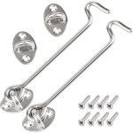 Crochet porte 157mm acier inoxydable - loquet ext�rieur verrou targette fen�tre, cabine grange - 2 pi�ces ...