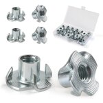 Crous en t filets en acier m4, m5, m6, m8, m10, crous quatre griffes pour meubles de menuiserie (110 ...