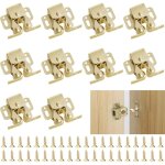 Csparkv - 10 pièces loqueteau porte placard, fermeture porte meuble, loqueteaux à double roulettes avec ... Csparkv - 10 pièces loqueteau porte placard, fermeture porte meuble, loqueteaux à double roulettes avec ...