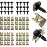 Csparkv - 100pcs kit de fixation clips vis plaque cache protection sous moteur, vis carrosserie voiture, ...
