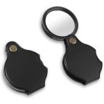 Lot de 2 mini loupes de poche 10x - loupe de lecture pliable - petite loupe pour la lecture, les livres, ...