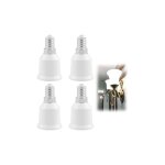 Csparkv - 4pcs e14 vers e27 adaptateur de douille ampoule, convertisseur douille e14 vers e27 220v, adaptateur ... Csparkv - 4pcs e14 vers e27 adaptateur de douille ampoule, convertisseur douille e14 vers e27 220v, adaptateur ...