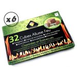 Kibros - cubes allume - feu pour chemines barbecues feux de camp fours  bois pole - quantit x 6 - ...