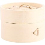 Cuiseur vapeur en bambou pour boulettes chinoises, ensemble de cuiseurs � panier en bambou, cage � outils ...