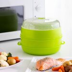 Cuiseur vapeur double micro - ondes fresh innovagoods