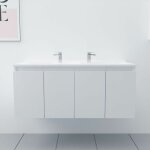 Meuble double vasque 120 cm proline - blanc - plan vasque en r�sine