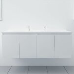 Meuble double vasque 140 cm proline - blanc - vasque en r�sine