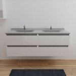Meuble double vasque arlequin 140 cm - vasque gris - traverses gris Meuble double vasque arlequin 140 cm - vasque gris - traverses gris