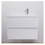 Meuble salle de bain suspendu 70 cm rosaly - blanc - plan vasque en r�sine