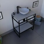 Meuble salle de bain avec vasque  poser structura 70 cm - gris