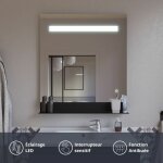 Cuisibane - miroir lumineux antibuée etal 70x80 cm avec tablette de rangement Cuisibane - miroir lumineux antibuée etal 70x80 cm avec tablette de rangement