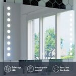 Cuisibane - miroir lumineux antibue starled 120x80 cm