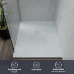 Cuisibane - receveur de douche 100x80 cm extra plat - diamant - blanc