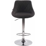 Clp - tabouret de bar lazio en tissu hauteur r�glable si�ge pivotant gris fonc� chrome