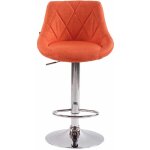 Clp - tabouret de bar lazio en tissu hauteur r�glable si�ge pivotant orange chrome