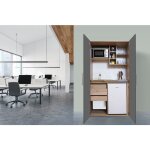 Cuisine cuisine de bureau mini - cuisine single ch�ne gris peter 104 cm respekta