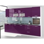 Cuisine complte laque 3m20 tara avec colonne four aubergine