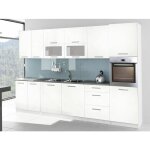 Cuisine complète laquée 3m20 tara avec colonne four blanche Cuisine complète laquée 3m20 tara avec colonne four blanche