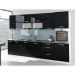 Cuisine complte laque 3m20 tara avec colonne four noir