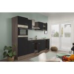 Cuisine kitchenette bloc vide chêne york noir oliver 270 cm respekta Cuisine kitchenette bloc vide chêne york noir oliver 270 cm respekta