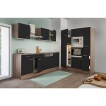 Cuisine kitchenette bloc vide chêne york noir oliver 370 cm respekta Cuisine kitchenette bloc vide chêne york noir oliver 370 cm respekta