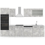 Vicco - cuisine r - line, béton, 300 cm avec armoire haute, sans plan de travail Vicco - cuisine r - line, béton, 300 cm avec armoire haute, sans plan de travail