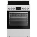Cuisini�re 60 cm, blanc, table vitroc�ramique, 4 zones, four mf8 chaleu whirlpool - w6v8lcsw