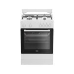 Cuisinire 60 x 60 x 85 cm 3 gaz + 1 plaque chauffante convection beko - fbs63121wd
