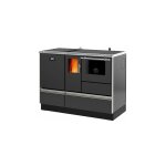 Sannover - cuisinire granuls avec four chauffage (4, 8 kw) + bouilleur (15, 2 kw) 20kw gris anthracite ...