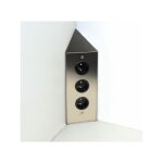 Prise cuisine brighton - bloc 3 prises inox brossé Prise cuisine brighton - bloc 3 prises inox brossé