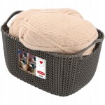 Curver - 226167 panier de rangement rectangulaire tricot plastique marron 29 x 21, 7 x 17, 2 cm 8 l