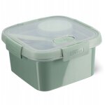 Curver 249947 bo�te de conservation, lunch box carree 1, 1l avec couverts - recycle (smart eco line)