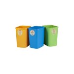 Eco set de 3 poubelles pour le systme de recyclage, poubelles en plastique pour le papier, le verre ...
