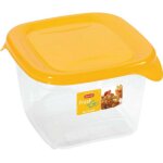 Curver - fresh & go bote carr de 1. 2 l, rsine, transparent et orange, 15 x 15 x 8 cm 182276