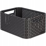 Curver pani�re de rangement 6l en avec un design rotin tress� pour salle de bain, chambre, bureau - poign�es ...