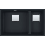 Franke - cuve kubus 2. 0 fragranit kng 120 - noir mat - bonde automatique - 760 x 460 x 200 / 200 mm