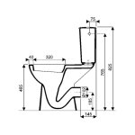 Cuvette wc surleve bastia - sortie horizontale geberit 66x36cm - blanc