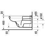 Duravit - cuvette suspendue d - code vital blanche Duravit - cuvette suspendue d - code vital blanche