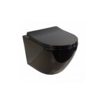 Cuvette suspendue sans bride kelos noir brillant avec abattant