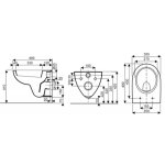 Cuvette wc suspendue courte renova compact 49x36 cm + abattant blanc - geberit